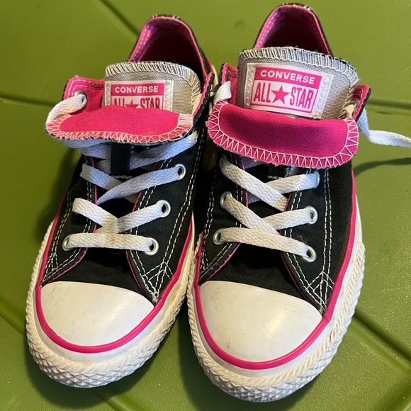 Converse Kids' Black and Pink Sneakers - Picture 1 of 11
